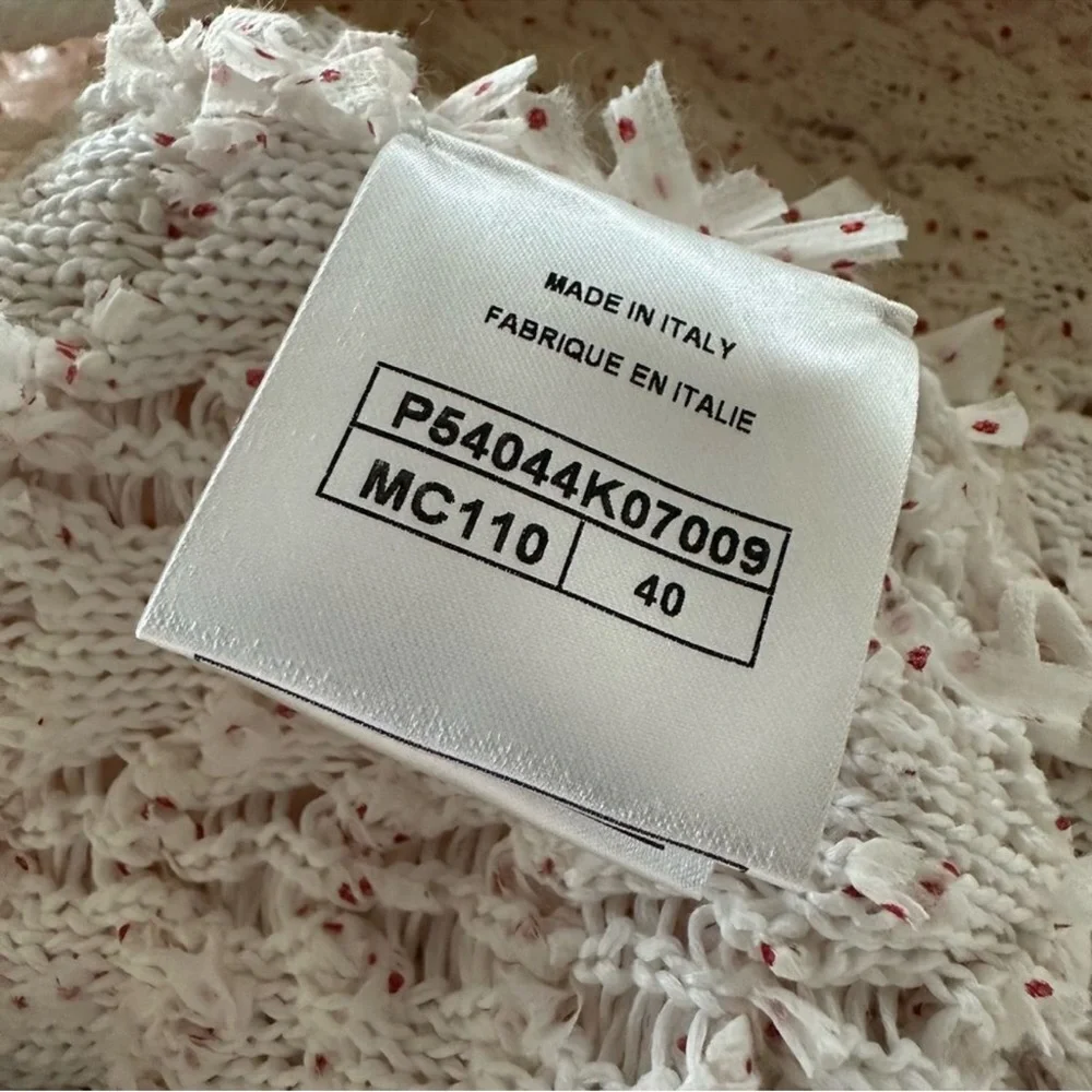 Chanel NWT Authentic Bloomingdale's Cream Skirt Sz 40  cream w red tiny dots - Picture 7 of 14
